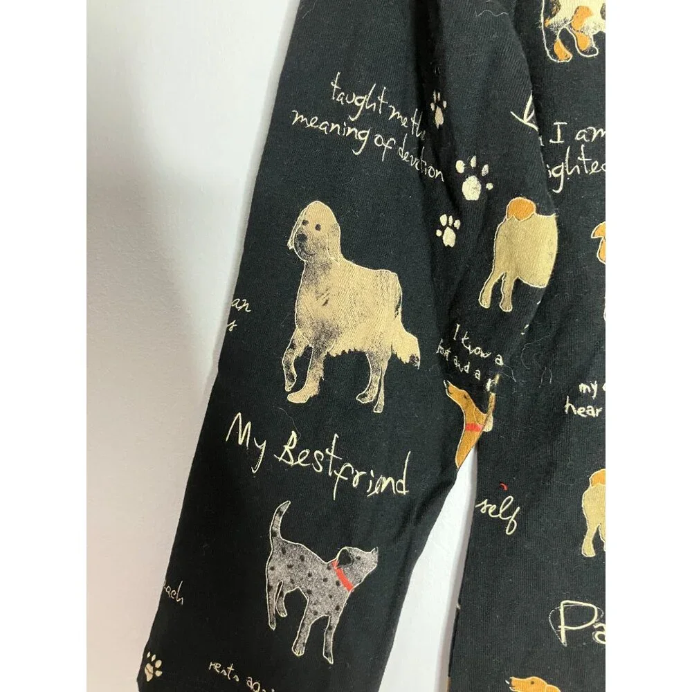 Jess & Jane Womens Dog Print My Best Friend 3/4 Sleeve Top Small Y2K Art - Picture 3 of 7